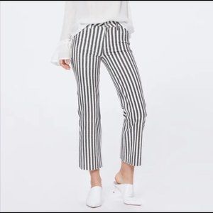 PAIGE NWT Atley Stripe High Rise Ankle Flare Crop SZ 25